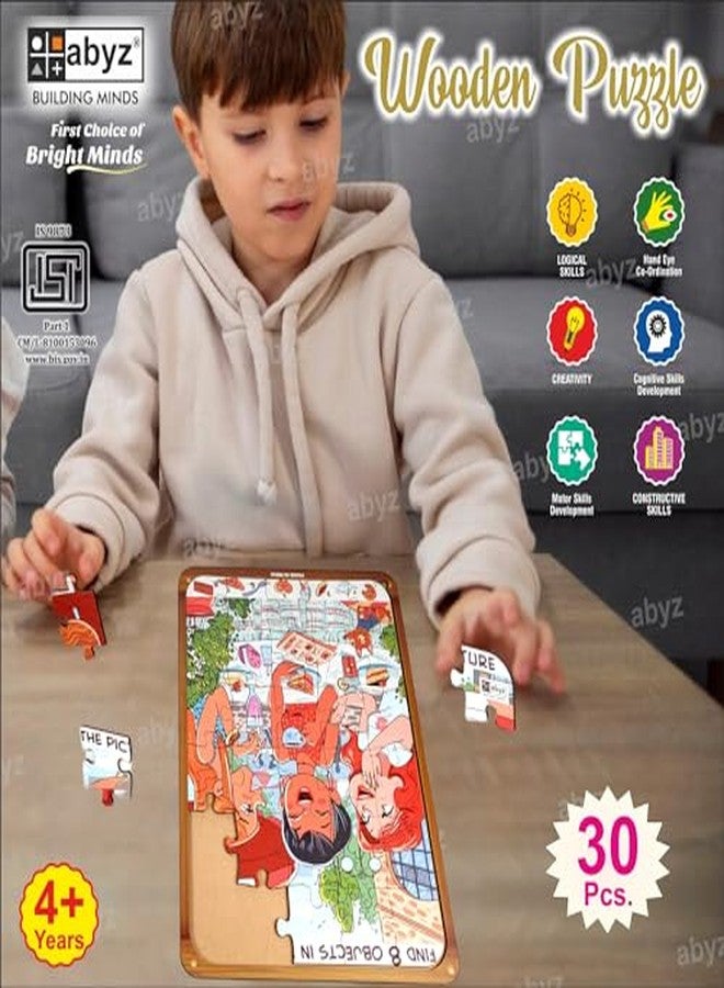 ABYZ Wooden Jigsaw Puzzle - Gossip Girls Playset for Fun Educational & Little Explorers, 30-Pieces & Pack of 5 Fun Games with Multicolor | Birthday Gift for (3-6 Year) Age Kids. - Image 5